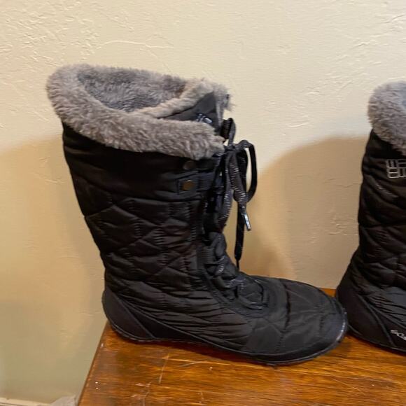 Columbia Black Waterproof Faux Fur Lined Boots 200 Grams Size 7 - Picture 7 of 9